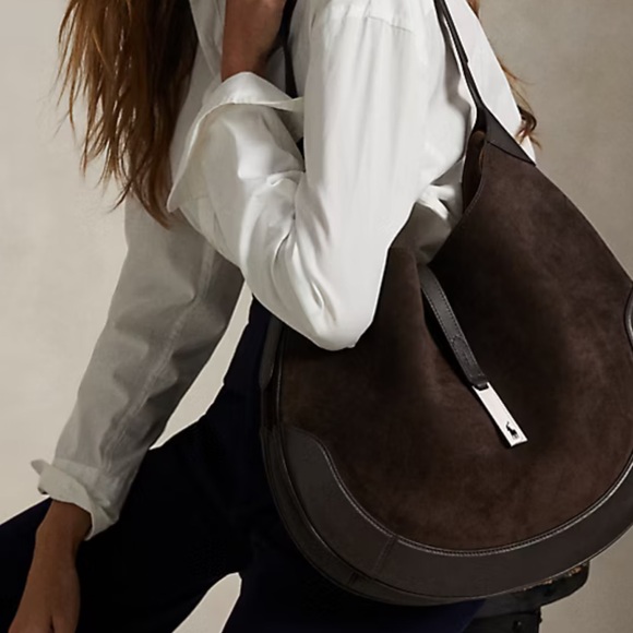 Polo ID Suede Large Shoulder Bag polo Ralph Lauren - Picture 2 of 3